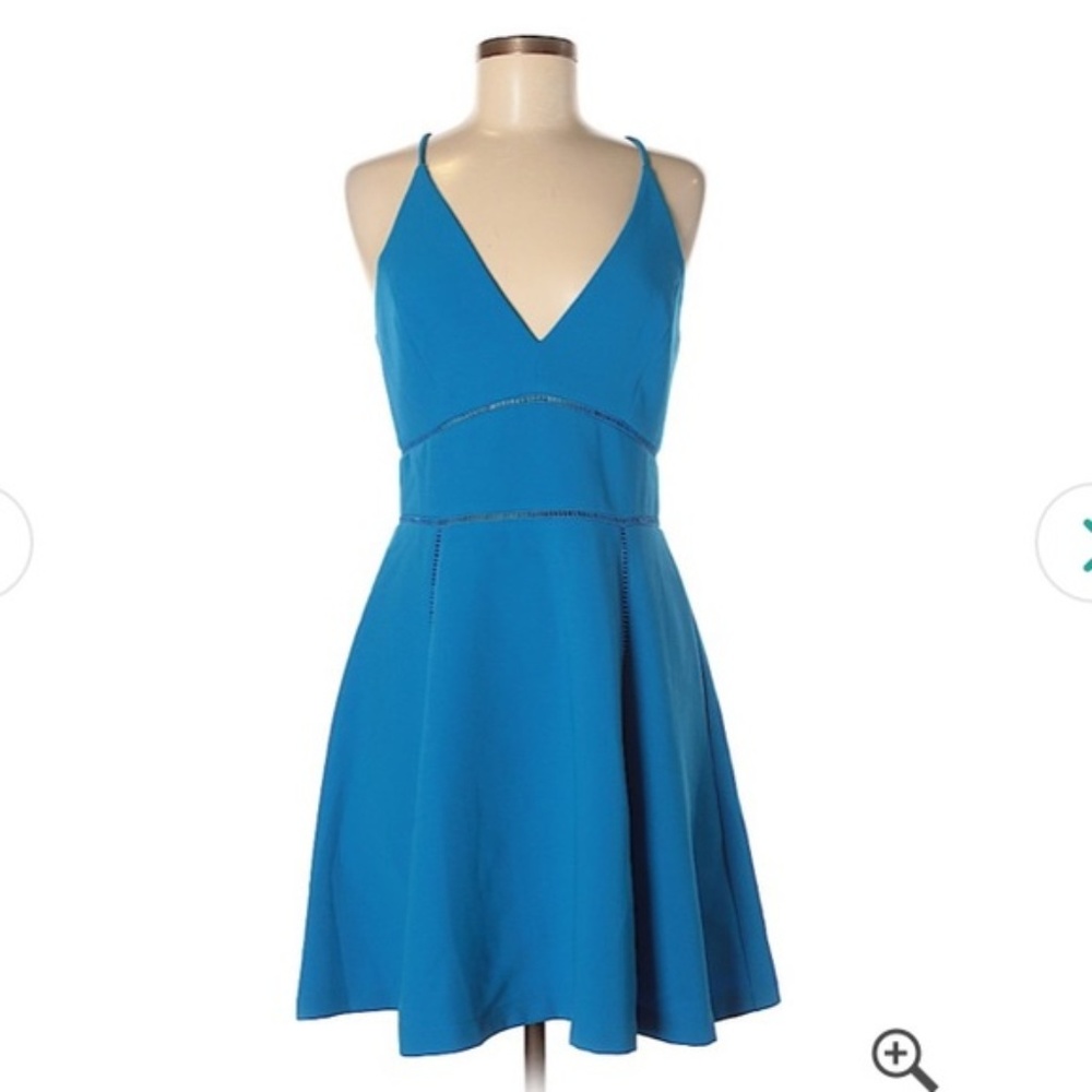 BRAND NEW adelyn rae | cobalt blue v neck skater skirt dress size small